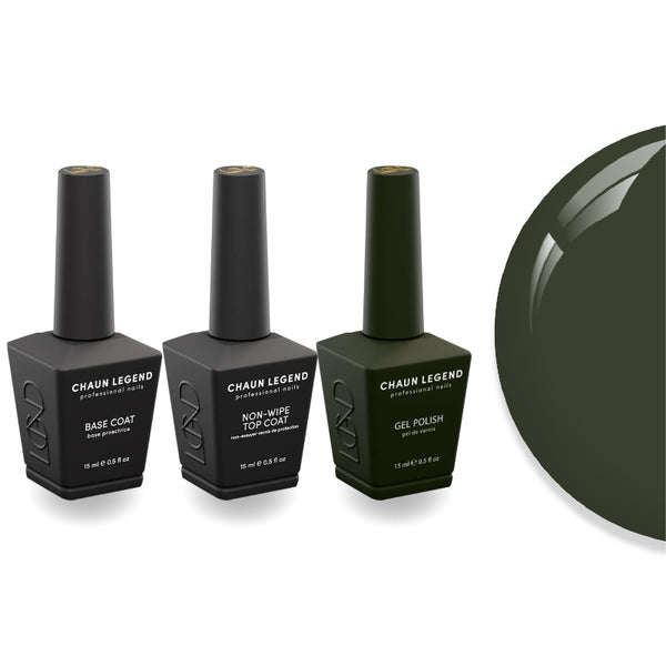 Chaun Legend Non-Wipe Top Coat - Base Coat Duo - LG5233 Olive The Drama