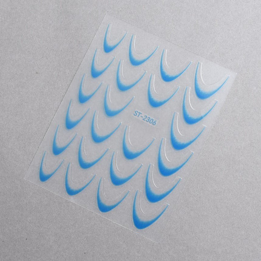 5D Nail Stickers ST - 2306 - 11 - Neon Blue - DTK Nail Supply