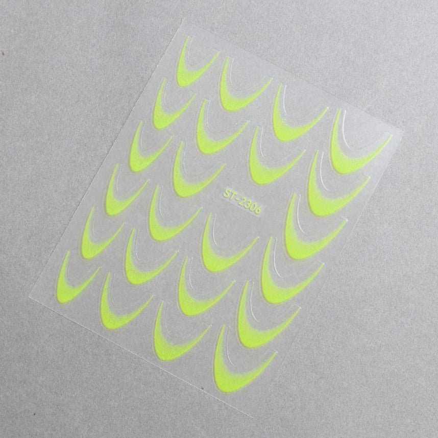 5D Nail Stickers ST - 2306 - 12 - Neon Yellow - DTK Nail Supply