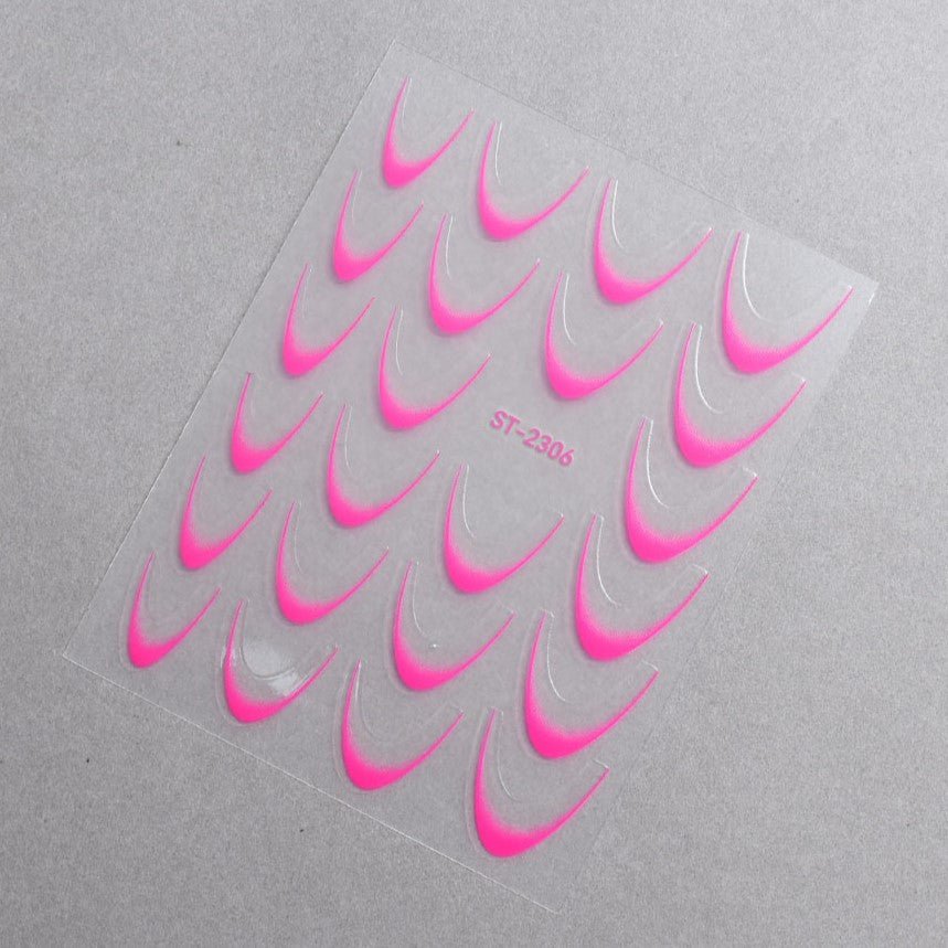 5D Nail Stickers ST - 2306 - 13 - Neon Pink - DTK Nail Supply