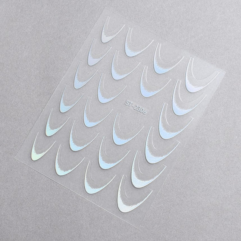 5D Nail Stickers ST - 2306 - 2 - Holographic Silver - DTK Nail Supply