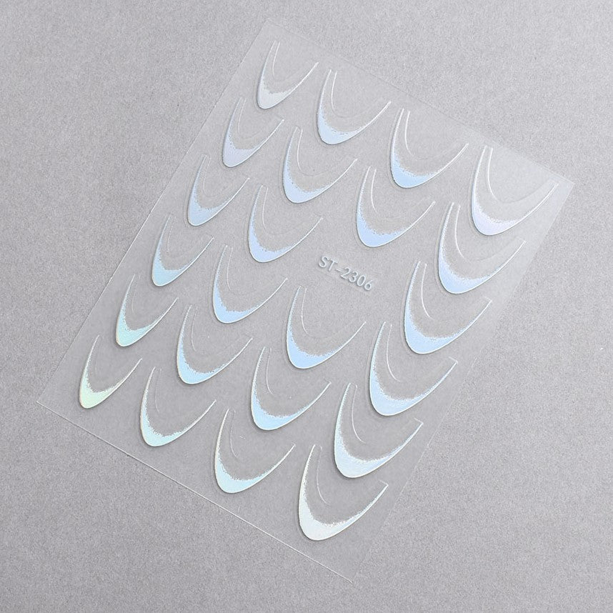 5D Nail Stickers ST - 2306 - 2 - Holographic Silver - DTK Nail Supply