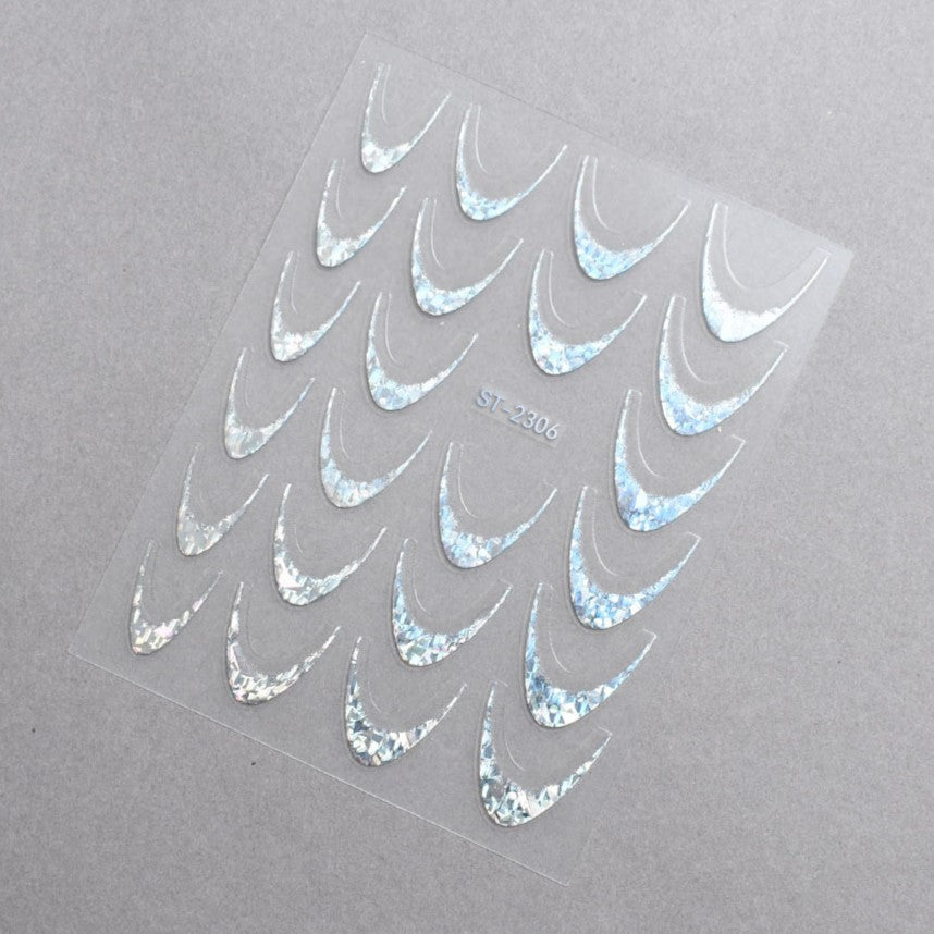 5D Nail Stickers ST - 2306 - 4 - Flake Silver - DTK Nail Supply