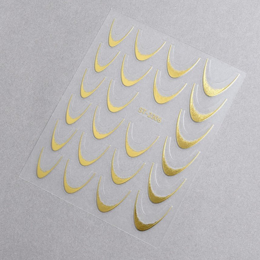5D Nail Stickers ST - 2306 - 6 - Laser Gold - DTK Nail Supply