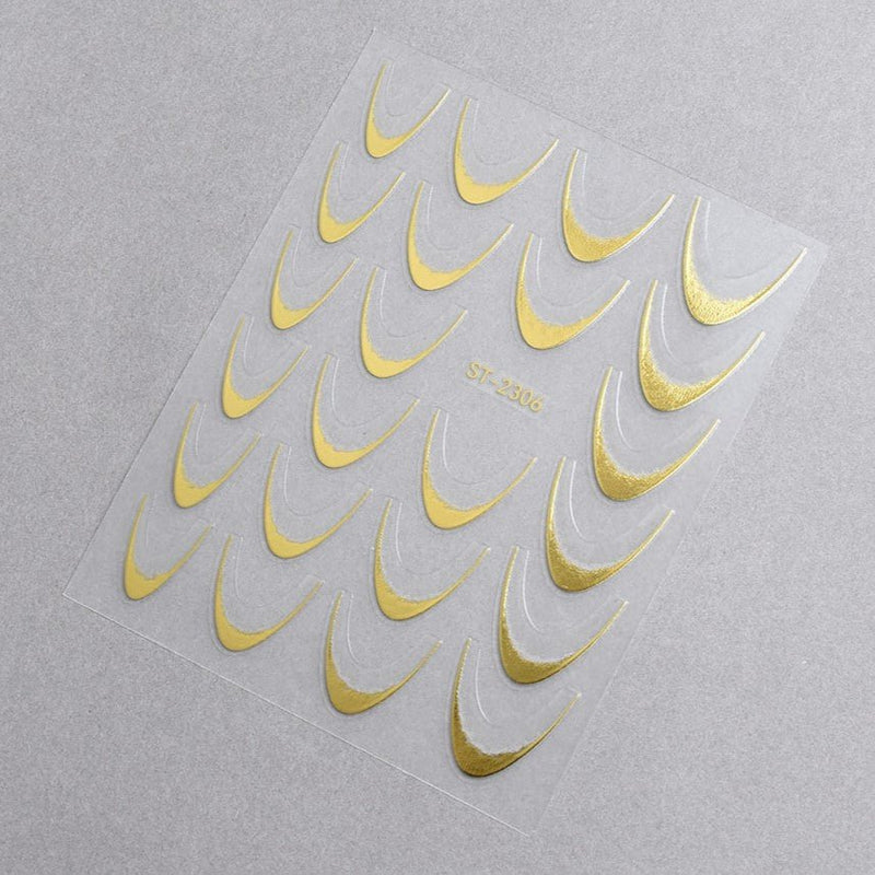 5D Nail Stickers ST - 2306 - 6 - Laser Gold - DTK Nail Supply