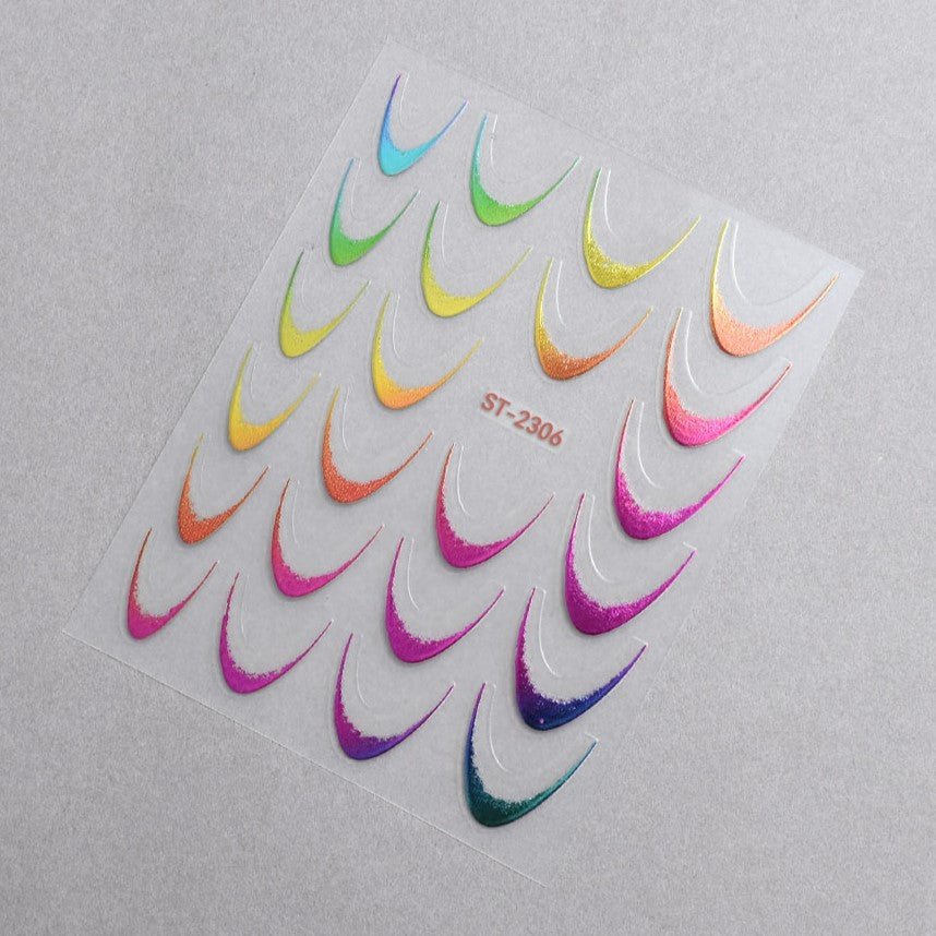 5D Nail Stickers ST - 2306 - 8 - Laser Rainbow - DTK Nail Supply