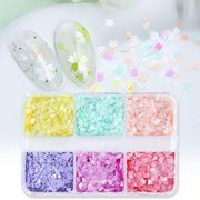6 Grids Flower Flakes Charms 04 Pastel - DTK Nail Supply
