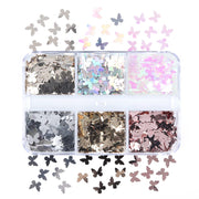 6 Grids of Holographic Sequins - 1 Butterfly - DTK Nail Supply