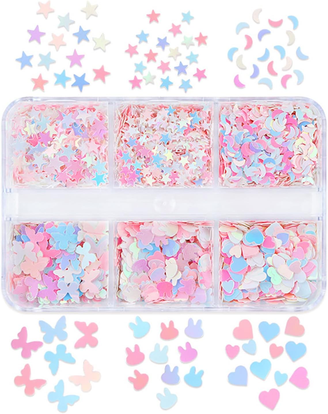 6 Grids of Holographic Sequins - 17 Dreamy - DTK Nail Supply