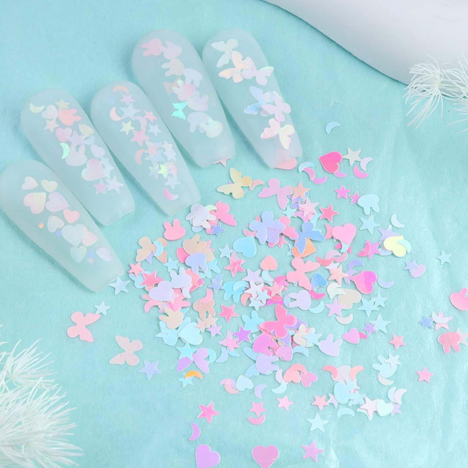 6 Grids of Holographic Sequins - 17 Dreamy - DTK Nail Supply