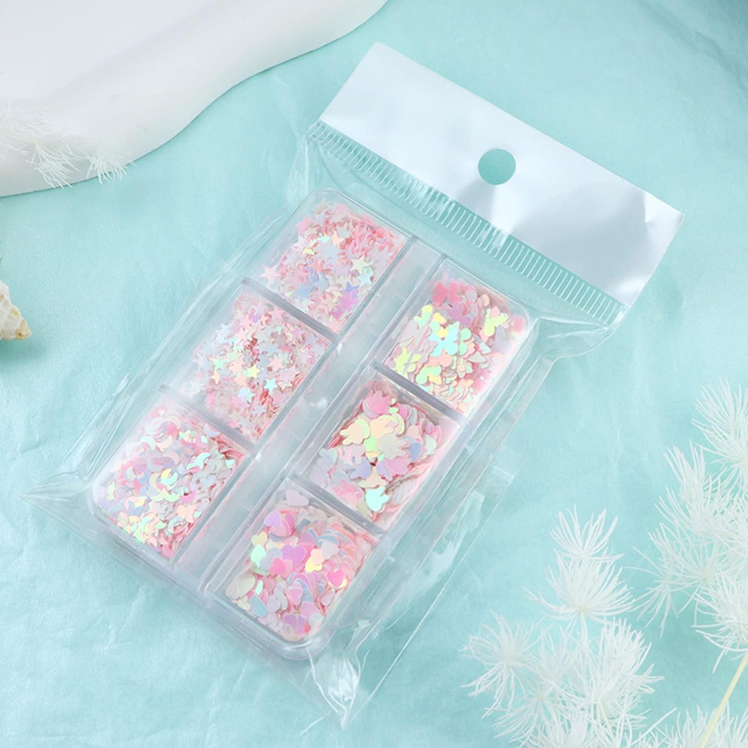 6 Grids of Holographic Sequins - 17 Dreamy - DTK Nail Supply