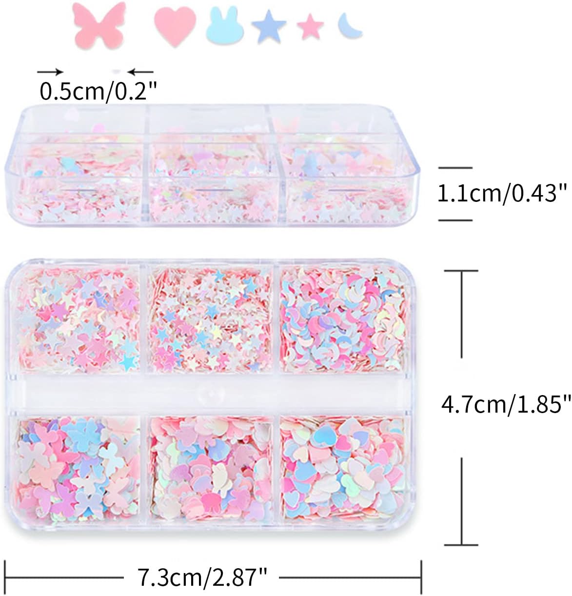 6 Grids of Holographic Sequins - 17 Dreamy - DTK Nail Supply