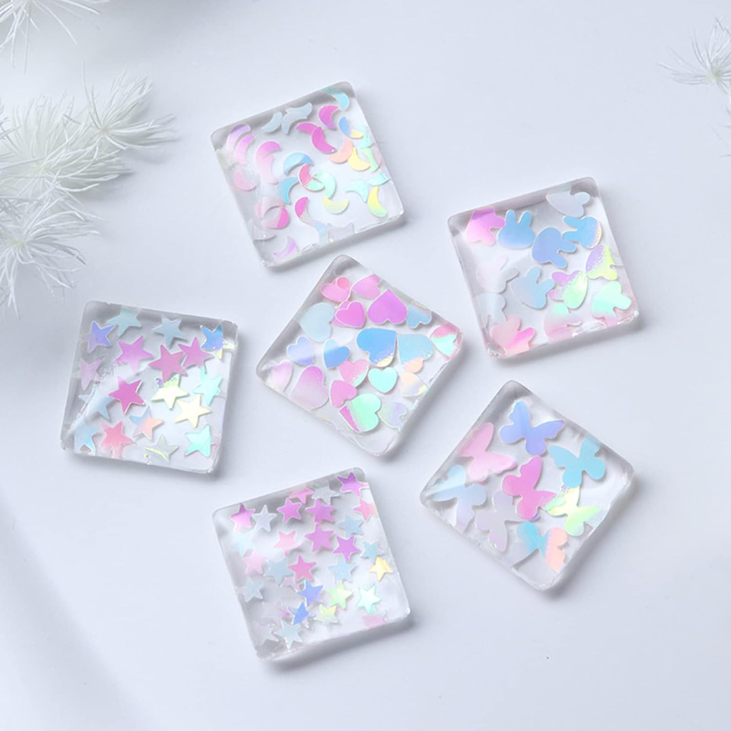 6 Grids of Holographic Sequins - 17 Dreamy - DTK Nail Supply