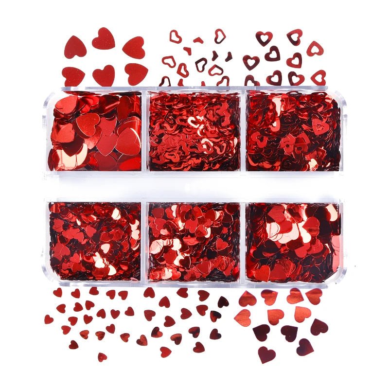 6 Grids of Holographic Sequins - 24 Valentine - DTK Nail Supply