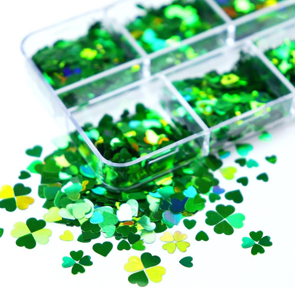 6 Grids of Holographic Sequins - 29 St Patrick's Day - DTK Nail Supply