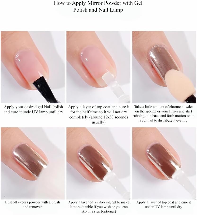 6 Grids of Mixed Nail Art - Chrome & Foil - 1909 - 38 - 1 - Metal - DTK Nail Supply