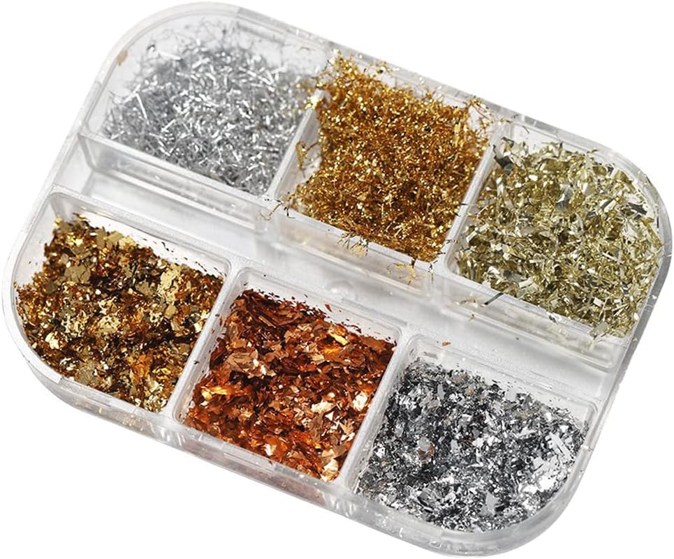 6 Grids of Nail Art Foil - 1909 - 62 - 1 Mixed Foil Flakes - DTK Nail Supply