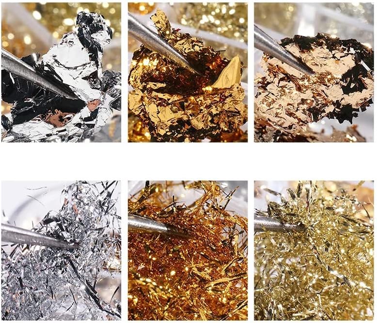 6 Grids of Nail Art Foil - 1909 - 62 - 1 Mixed Foil Flakes - DTK Nail Supply