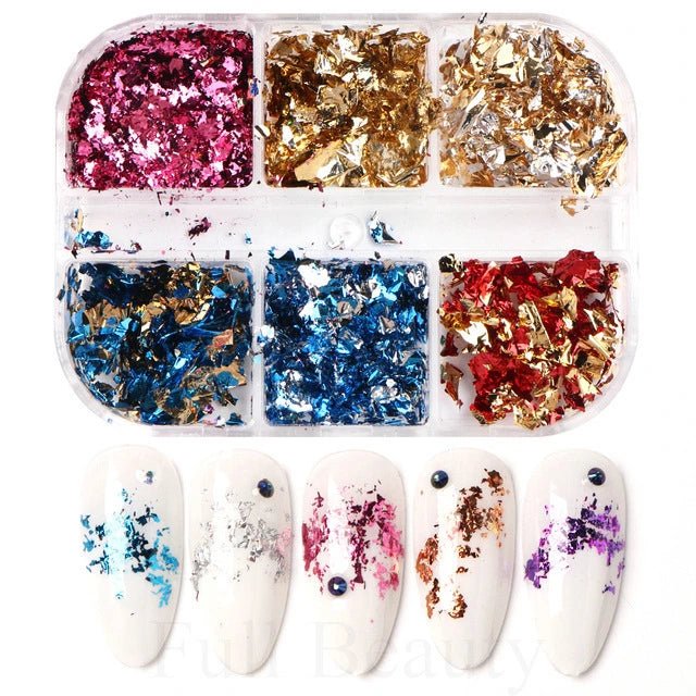 6 Grids of Nail Art Foil 3 - Festive - DTK Nail Supply