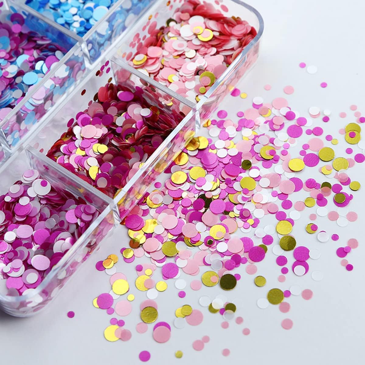 6 Grids of Sequins - 19 Confetti - DTK Nail Supply