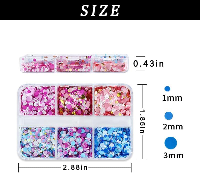 6 Grids of Sequins - 19 Confetti - DTK Nail Supply