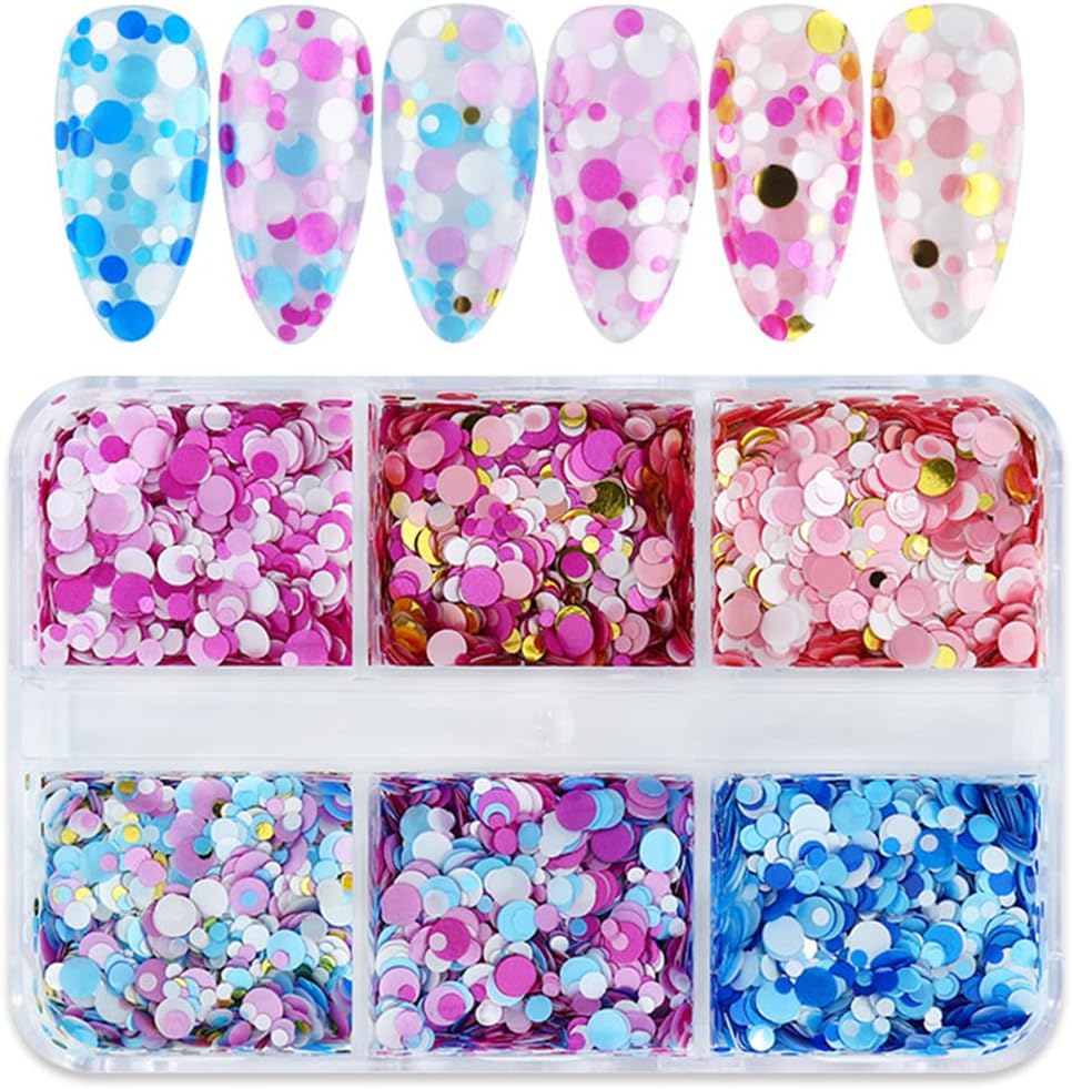 6 Grids of Sequins - 19 Confetti - DTK Nail Supply