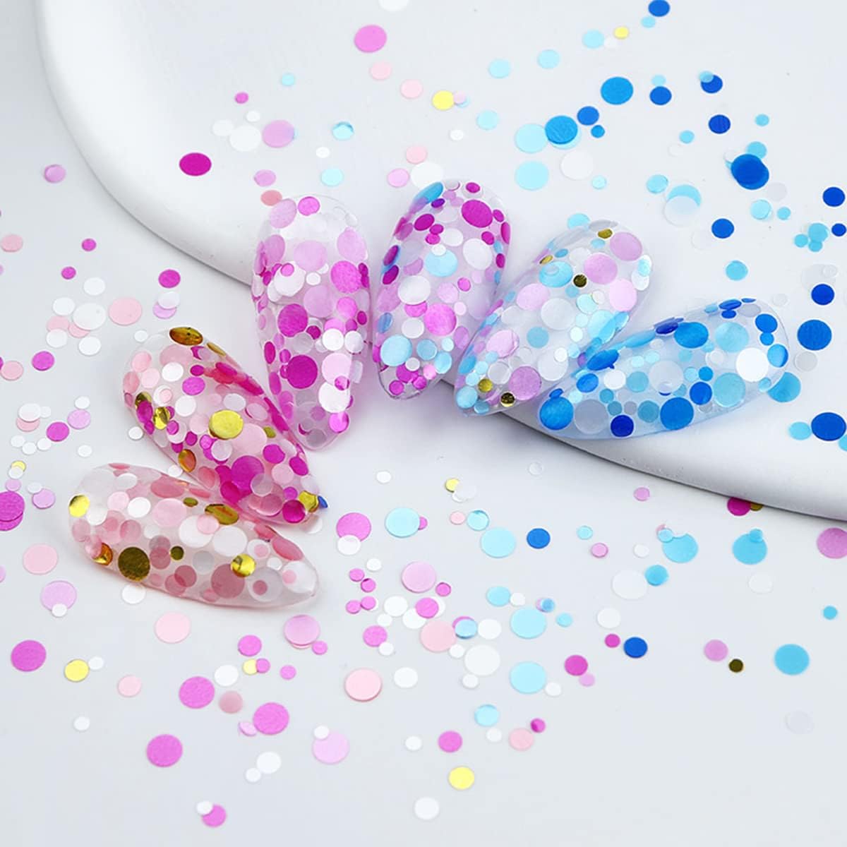 6 Grids of Sequins - 19 Confetti - DTK Nail Supply
