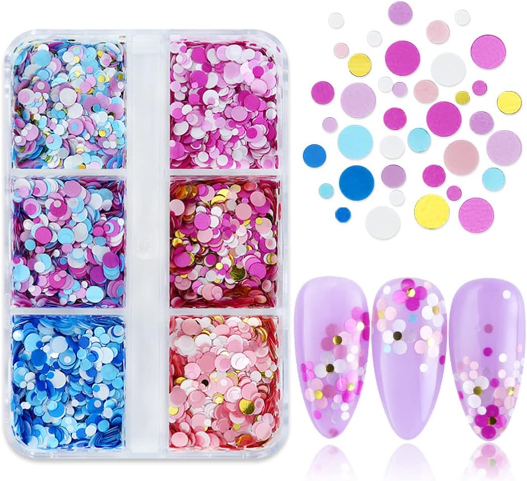 6 Grids of Sequins - 19 Confetti - DTK Nail Supply