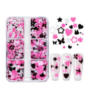 6 Grids of Sequins - 3 Pink Spade - DTK Nail Supply