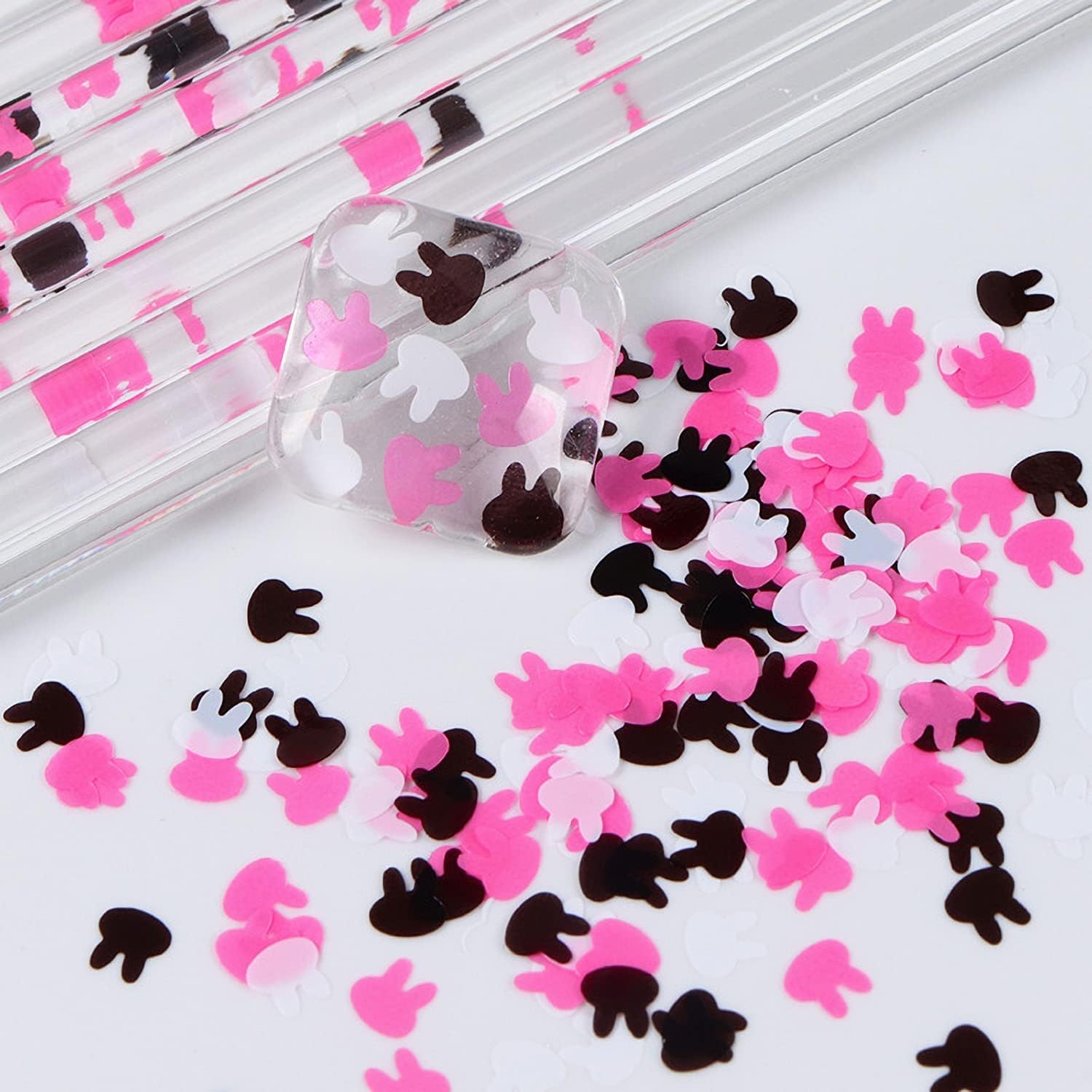 6 Grids of Sequins - 3 Pink Spade - DTK Nail Supply