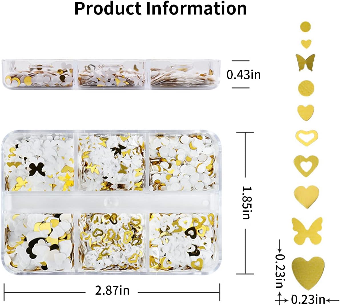 6 Grids of Sequins - 7 White Gold - DTK Nail Supply