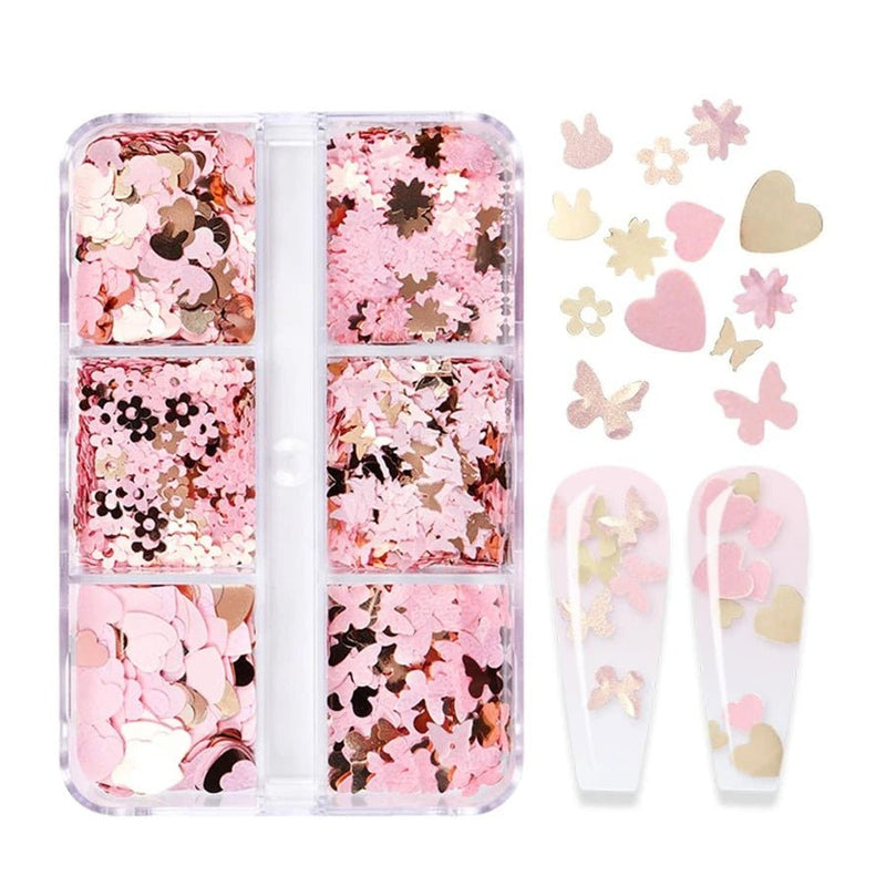 6 Grids of Sequins - 9 Spring Love - DTK Nail Supply