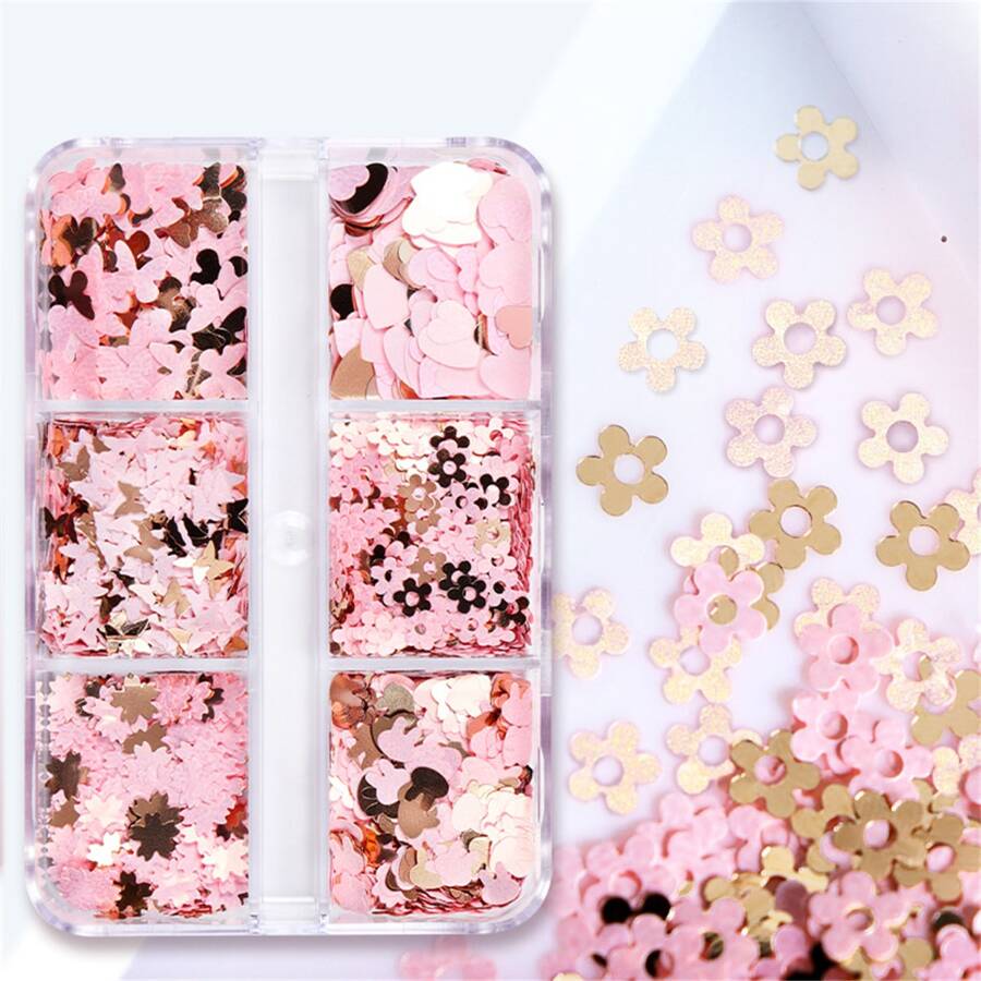 6 Grids of Sequins - 9 Spring Love - DTK Nail Supply