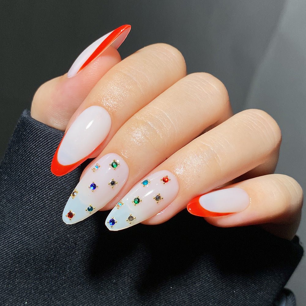 6 Grids Sharp Diamond Magenta Glass Rhinestones 05 - DTK Nail Supply