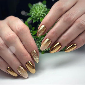6 Grids of Mixed Nail Art - Chrome & Foil - 1909-38 - #1 - Metal