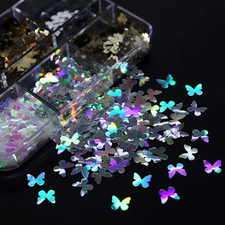 6 Grids of Holographic Sequins - #1 Butterfly