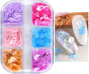  6 Grids of Shell Flakes - YM-30 - #2 - Lovely by Nail Charm sold by DTK Nail Supply