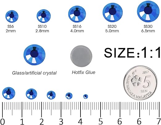 2 Pack 6 Grid Glass FlatBack Rhinestones #10 Aqua Bohemica