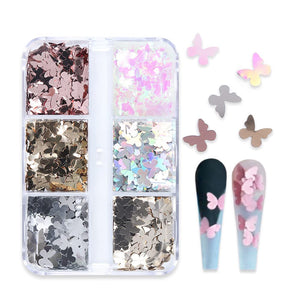  6 Grids of Holographic Sequins - #1 Butterfly by OTHER sold by DTK Nail Supply