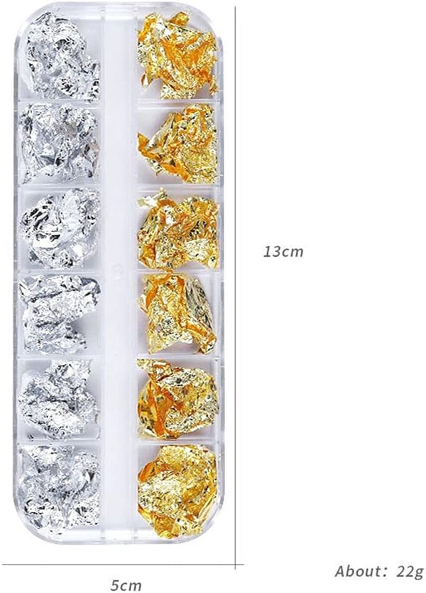 12 Grids of Foil - CB02 - Gold/Silver by Nail Charm sold by DTK Nail Supply