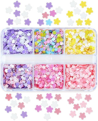  6 Grids of Sequins - #18 Pastel Flowers by OTHER sold by DTK Nail Supply