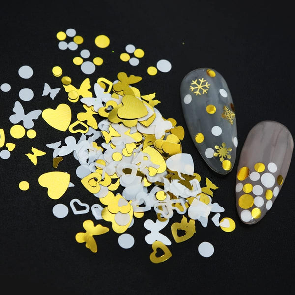  6 Grids of Sequins - #7 White Gold by OTHER sold by DTK Nail Supply