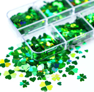  6 Grids of Holographic Sequins - #29 St Patrick's Day by Nail Charm sold by DTK Nail Supply