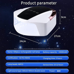  Rechargeable Cordless UV.LED Lamp 96W by OTHER sold by DTK Nail Supply