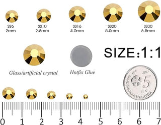Crystal Rhinestones Gems for Nails Design Mix 6 Shapes Crystal Diamonds Stone Bling with Tweezers for Nail Art DIY Craft 07 - Champagne Gold