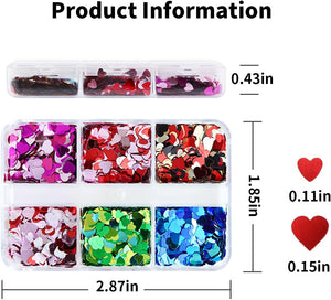  6 Grids of Holographic Sequins - #22 Mixed Hearts by OTHER sold by DTK Nail Supply