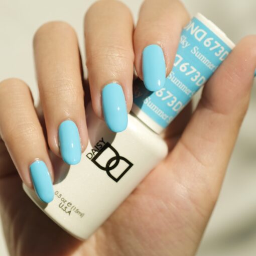 DND Gel Polish - 673 Blue Colors - Summer Sky by DND - Daisy Nail Designs sold by DTK Nail Supply