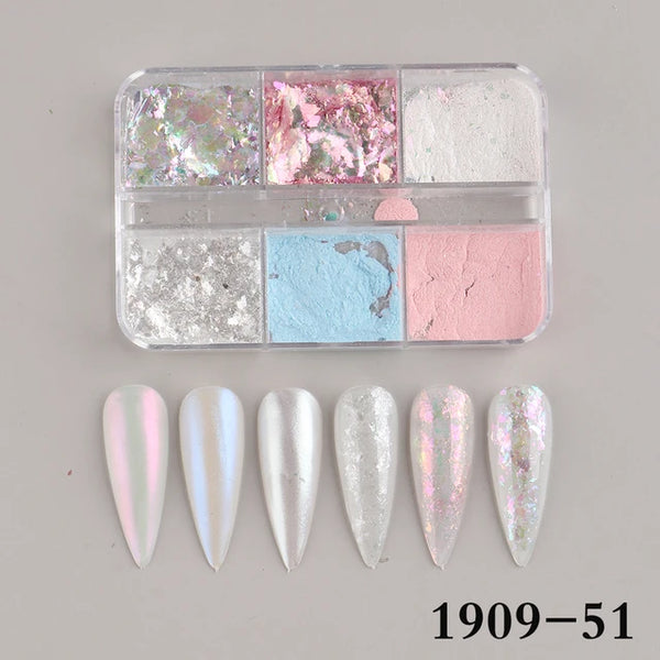 6 Grids of Mixed Nail Art - Chrome & Foil - 1909-51 - #3 Aurora by OTHER sold by DTK Nail Supply
