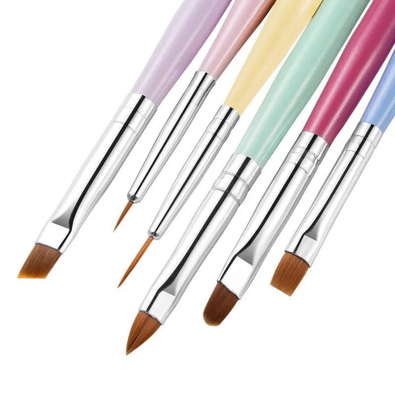 6pcs Colorful Nail Art Brushes Set - DTK Nail Supply