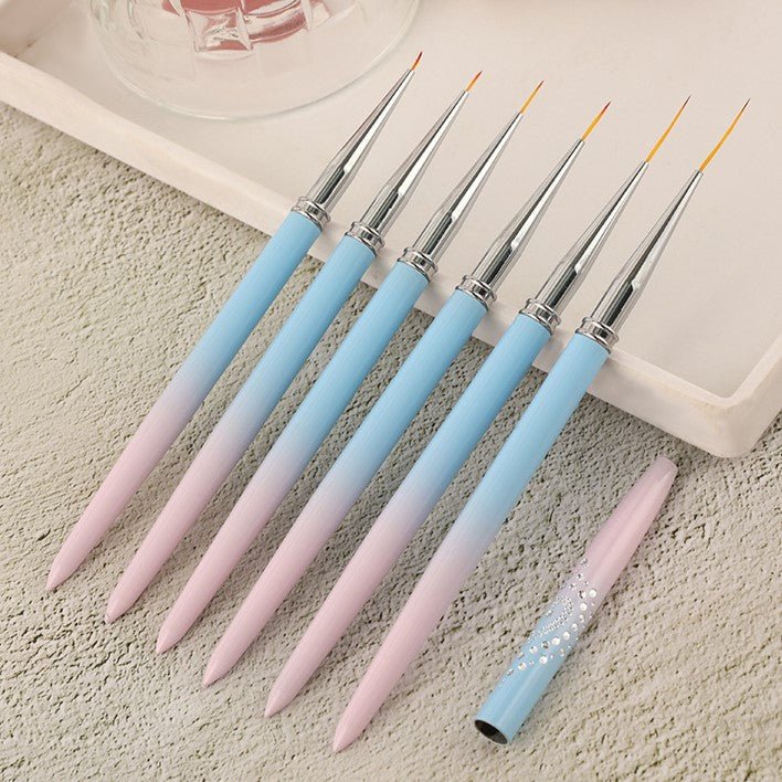 6PCS Nail Pen Brush Set - DTK Nail Supply